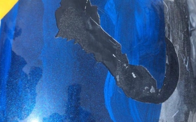 Així ha quedat el casc de Castellet després de la caiguda | @q_castellet